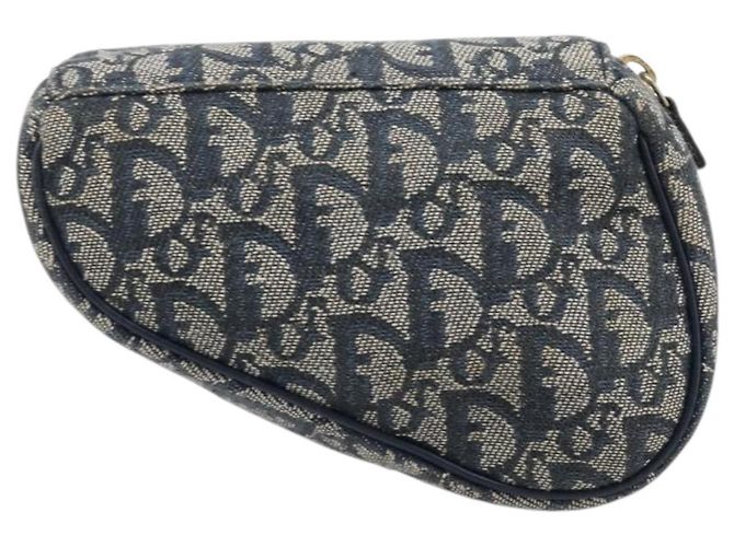 Pouch Saddle Christian Dior Trotter Canvas Navy Tono Oro Auth ar14184 Blu navy - Ansicht 3