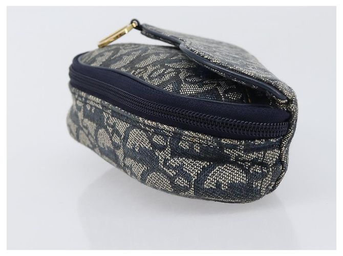 Pouch Saddle Christian Dior Trotter Canvas Navy Tono Oro Auth ar14184 Blu navy - Ansicht 4