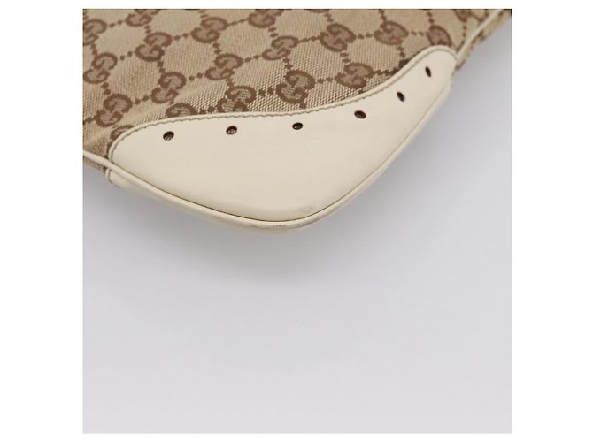 Borsa a tracolla GUCCI GG Canvas Pelle Beige Oro 145778 Auth 204438A D'oro - vista 11