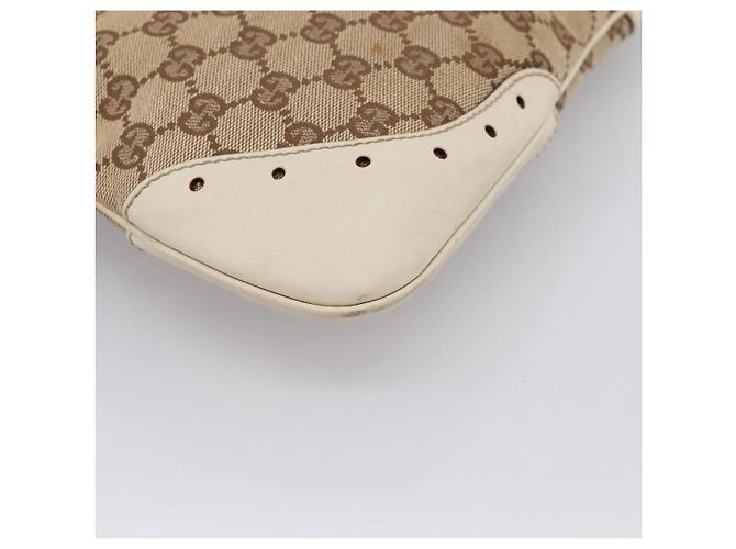 Borsa a tracolla GUCCI GG Canvas Pelle Beige Oro 145778 Auth 204438A D'oro - vista 13