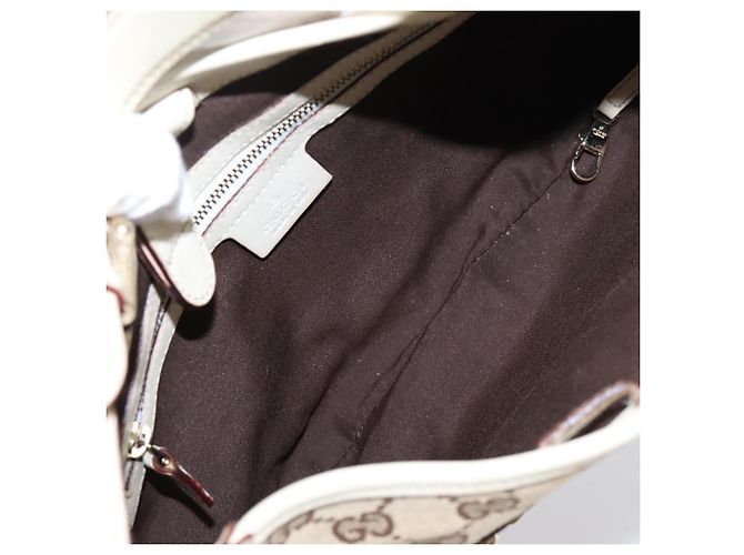 Borsa a tracolla GUCCI GG Canvas Pelle Beige Oro 145778 Auth 204438A D'oro - vista 18