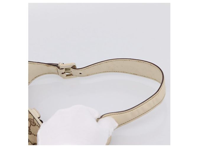 Borsa a tracolla GUCCI GG Canvas Pelle Beige Oro 145778 Auth 204438A D'oro - vista 8