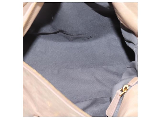 Borsa a Mano Miu Miu Vitellolux 2way Beige Gold Auth 204167V D'oro - vista 10