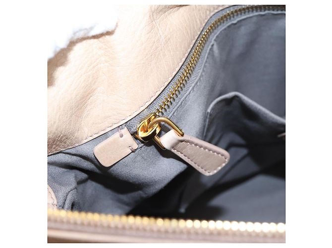 Borsa a Mano Miu Miu Vitellolux 2way Beige Gold Auth 204167V D'oro - vista 24
