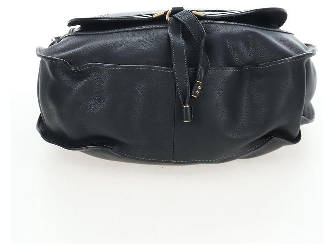 Chloé Borsa a tracolla Chloe Marcie in pelle nera e oro Auth 200530V Nero D'oro - vista 10