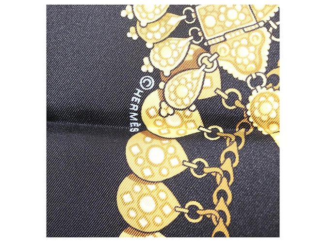 Hermès HERMES Carre 90 Seidentuch "KOSMIMA" Schwarz Auth ki6856 - Ansicht 12