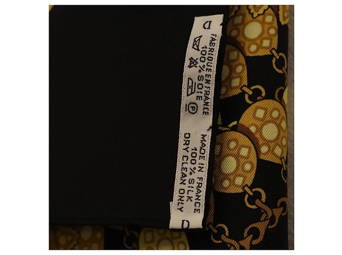 Hermès HERMES Carre 90 Seidentuch "KOSMIMA" Schwarz Auth ki6856 - Ansicht 14