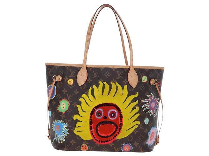 LOUIS VUITTON Yayoi Kusama Face Neverfull MM Tote Bag M46447 LV Auth 203277SAV Monogramma - vista 13
