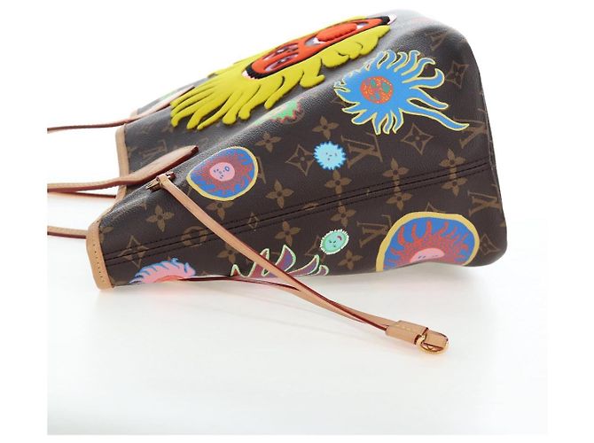 LOUIS VUITTON Yayoi Kusama Face Neverfull MM Tote Bag M46447 LV Auth 203277SAV Monogramma - vista 3