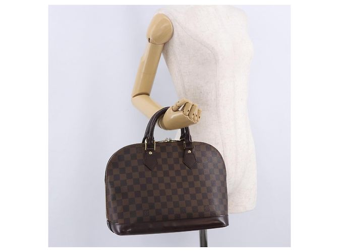 Borsa a mano LOUIS VUITTON Damier Ebene Alma N51131 LV Auth 205811A - vista 25