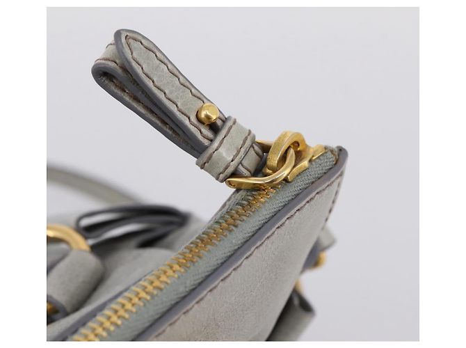 Borsa a mano Miu Miu in pelle 2way Grigio Tono Oro Auth 167606M Marrone - vista 14