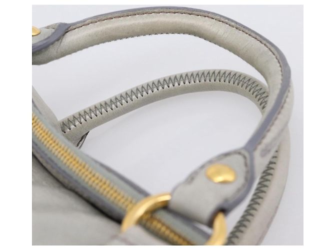 Borsa a mano Miu Miu in pelle 2way Grigio Tono Oro Auth 167606M Marrone - vista 15