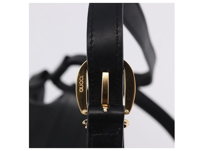 Bolso GUCCI Web Sherry Line de cuero modelo Randonnee Negro Oro Auténtico am12607V Dorado - vista 10