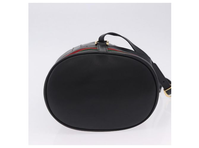 Bolso GUCCI Web Sherry Line de cuero modelo Randonnee Negro Oro Auténtico am12607V Dorado - vista 11