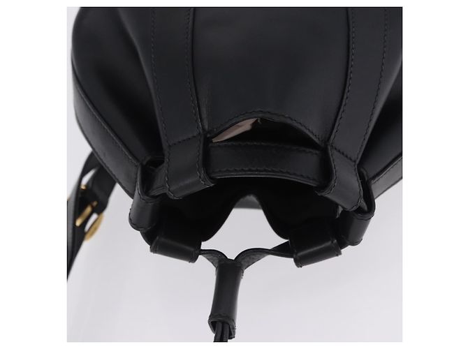 Bolso GUCCI Web Sherry Line de cuero modelo Randonnee Negro Oro Auténtico am12607V Dorado - vista 6