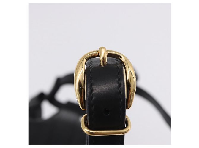 Bolso GUCCI Web Sherry Line de cuero modelo Randonnee Negro Oro Auténtico am12607V Dorado - vista 9