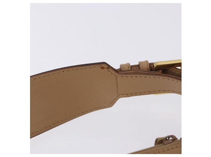 Sac à épaule GUCCI en cuir beige et or 92706 Auth 205079 Doré - vue 11