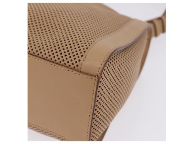 Sac à épaule GUCCI en cuir beige et or 92706 Auth 205079 Doré - vue 16