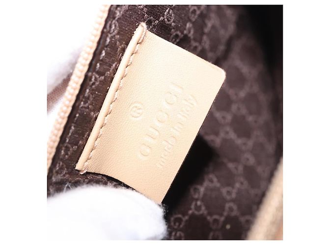 Sac à épaule GUCCI en cuir beige et or 92706 Auth 205079 Doré - vue 25