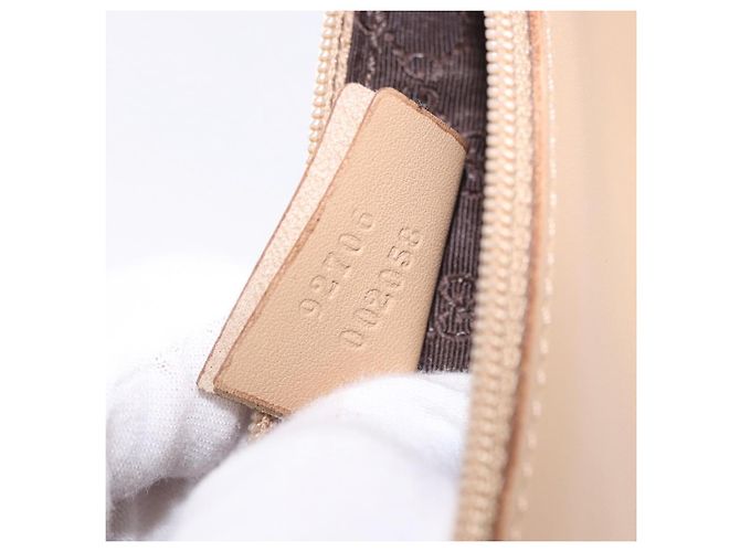 Sac à épaule GUCCI en cuir beige et or 92706 Auth 205079 Doré - vue 26