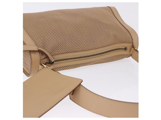Sac à épaule GUCCI en cuir beige et or 92706 Auth 205079 Doré - vue 6