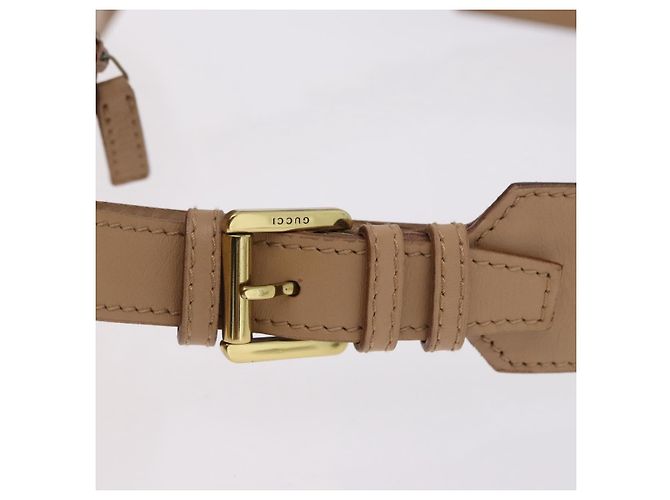 Sac à épaule GUCCI en cuir beige et or 92706 Auth 205079 Doré - vue 9