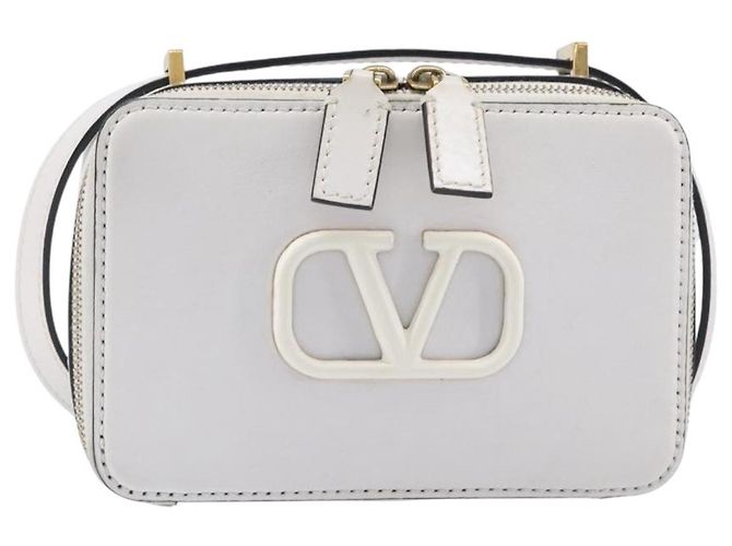 Borsa a tracolla VALENTINO in pelle bianca e oro Auth 202663A Bianco D'oro - vista 13