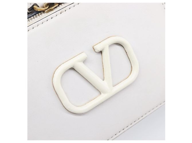 Borsa a tracolla VALENTINO in pelle bianca e oro Auth 202663A Bianco D'oro - vista 20