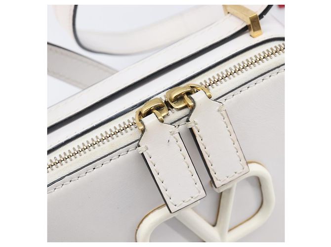 Borsa a tracolla VALENTINO in pelle bianca e oro Auth 202663A Bianco D'oro - vista 21