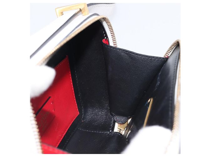 Borsa a tracolla VALENTINO in pelle bianca e oro Auth 202663A Bianco D'oro - vista 23