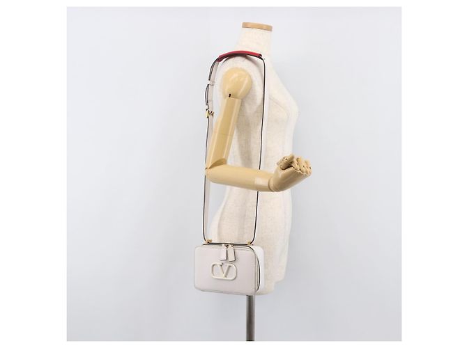 Borsa a tracolla VALENTINO in pelle bianca e oro Auth 202663A Bianco D'oro - vista 26