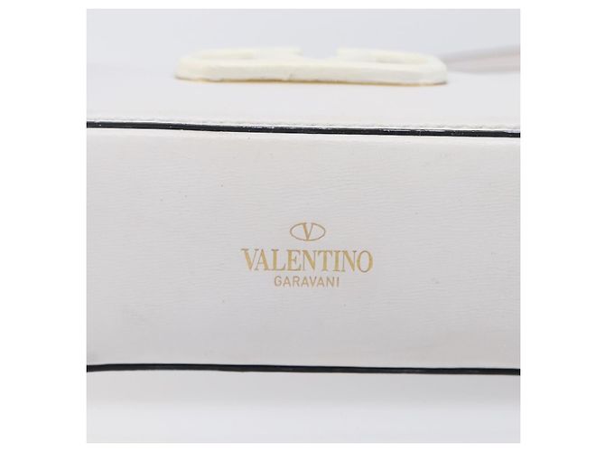 Borsa a tracolla VALENTINO in pelle bianca e oro Auth 202663A Bianco D'oro - vista 7
