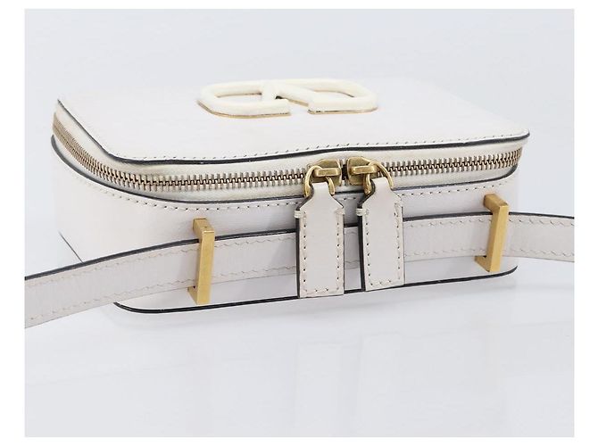 Borsa a tracolla VALENTINO in pelle bianca e oro Auth 202663A Bianco D'oro - vista 8