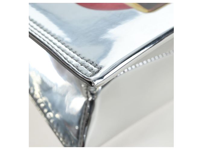 LOUIS VUITTON Freezer Bags Soft Trunk Pelle verniciata M23123 LV Auth 203200SAM Argento - vista 19