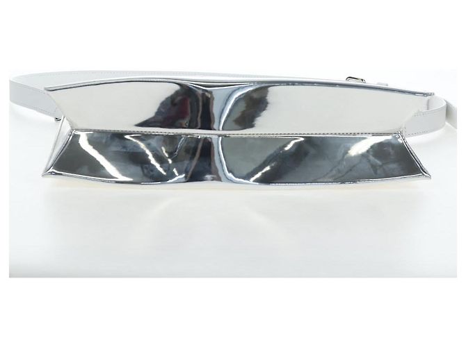 LOUIS VUITTON Freezer Bags Soft Trunk Pelle verniciata M23123 LV Auth 203200SAM Argento - vista 5