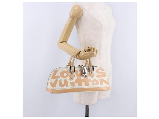 LOUIS VUITTON Monogram Graffiti Arma Horizontal White Orange M92176 Auth ka6234A Bianco Arancione Monogramma - vista 34