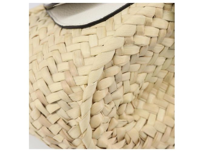 Chloé Chloe Basket Bag Handtasche aus Raffia Beige White Auth BA15563V Weiß - Ansicht 11