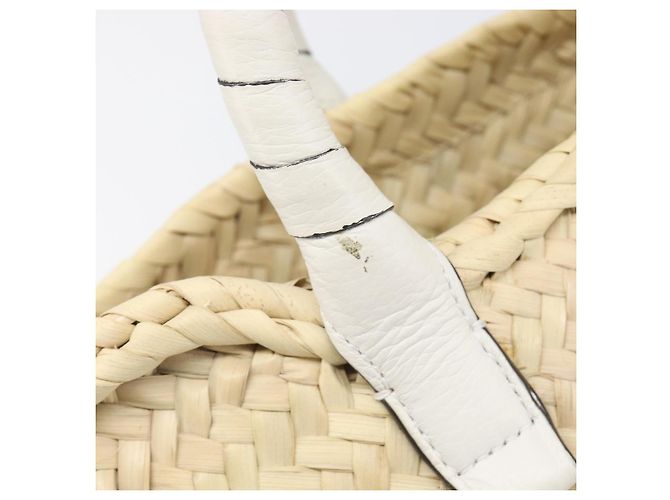 Chloé Chloe Basket Bag Handtasche aus Raffia Beige White Auth BA15563V Weiß - Ansicht 14