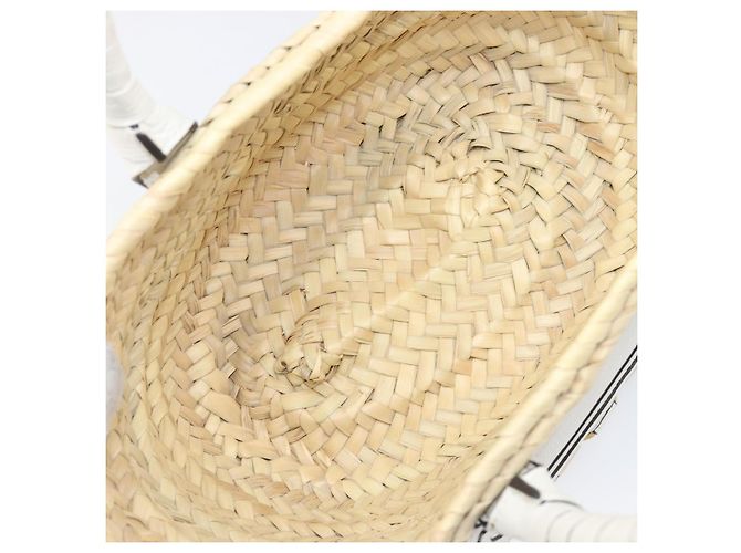 Chloé Chloe Basket Bag Handtasche aus Raffia Beige White Auth BA15563V Weiß - Ansicht 19