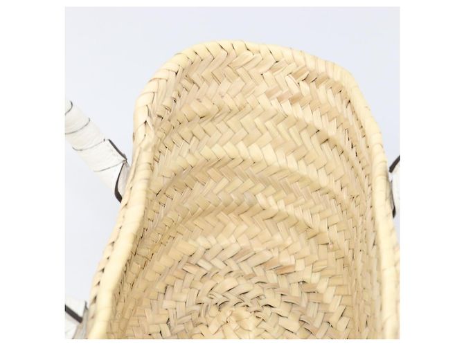 Chloé Chloe Basket Bag Handtasche aus Raffia Beige White Auth BA15563V Weiß - Ansicht 20