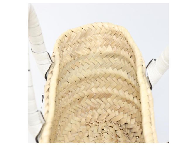 Chloé Chloe Basket Bag Handtasche aus Raffia Beige White Auth BA15563V Weiß - Ansicht 21
