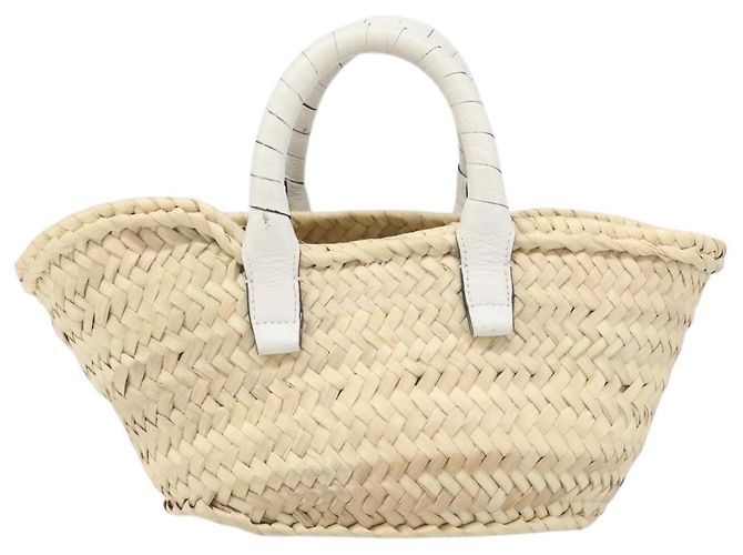 Chloé Chloe Basket Bag Handtasche aus Raffia Beige White Auth BA15563V Weiß - Ansicht 3