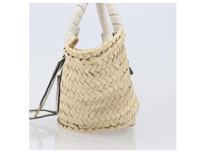 Chloé Chloe Basket Bag Handtasche aus Raffia Beige White Auth BA15563V Weiß - Ansicht 5
