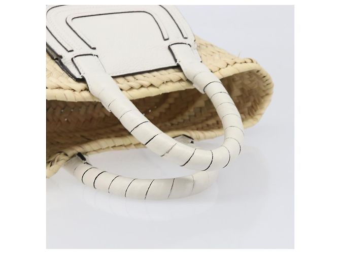 Chloé Chloe Basket Bag Handtasche aus Raffia Beige White Auth BA15563V Weiß - Ansicht 7