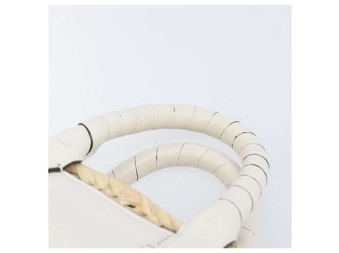 Chloé Chloe Basket Bag Handtasche aus Raffia Beige White Auth BA15563V Weiß - Ansicht 8