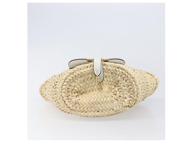 Chloé Chloe Basket Bag Handtasche aus Raffia Beige White Auth BA15563V Weiß - Ansicht 9