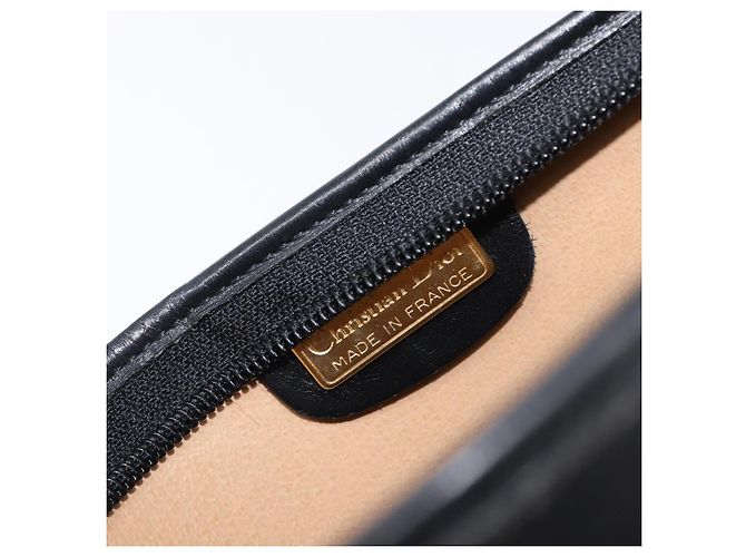 Borsa a Pochette Christian Dior Trotter Canvas PVC Nero Oro Auth ki6859A D'oro - vista 15