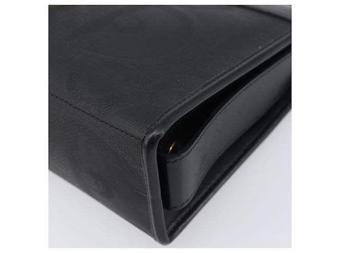 Borsa a Pochette Christian Dior Trotter Canvas PVC Nero Oro Auth ki6859A D'oro - vista 8