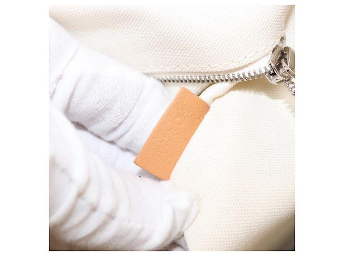 LOUIS VUITTON Borsa a Tracolla Baguette GM Pelle Bianca Argento LV Auth 203256 Bianco - vista 12