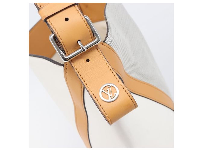 LOUIS VUITTON Borsa a Tracolla Baguette GM Pelle Bianca Argento LV Auth 203256 Bianco - vista 17